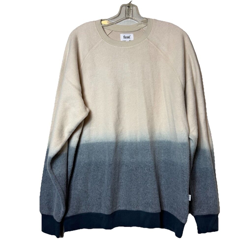 Feat Clothing Blanket Blend Crewneck Sweatshirt Dip Dye Gradient Blue XL